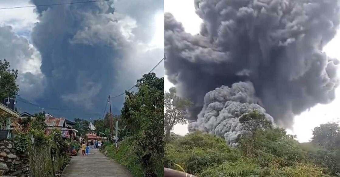 മെരാപി അഗ്നിപർവതം പൊട്ടിത്തെറിച്ചപ്പോൾ (Photo: Twitter/@Top_Disaster)