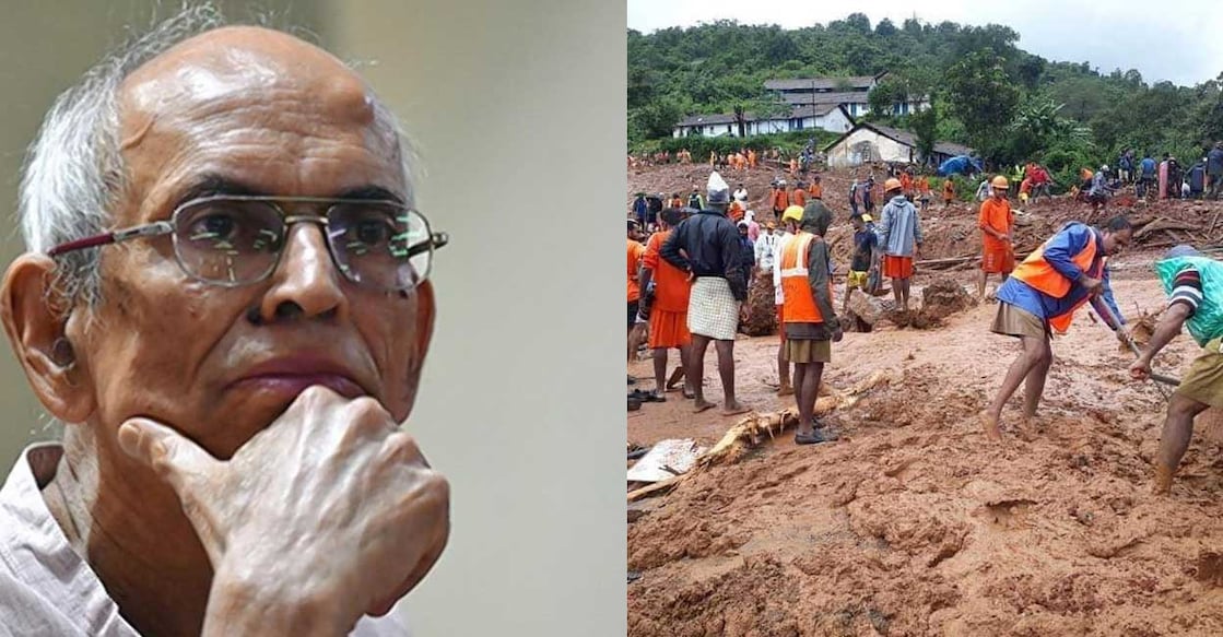 madhav-gadgil മാധവ് ഗാഡ്ഗിൽ, വയനാട്ടിൽ നിന്നുള്ള ദൃശ്യം (Photo: X/@iamshafid)