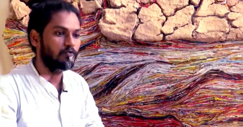  Delhi Man Collects 250 kg Multilayer Plastic Waste, Turns it Into Beautiful Artwork