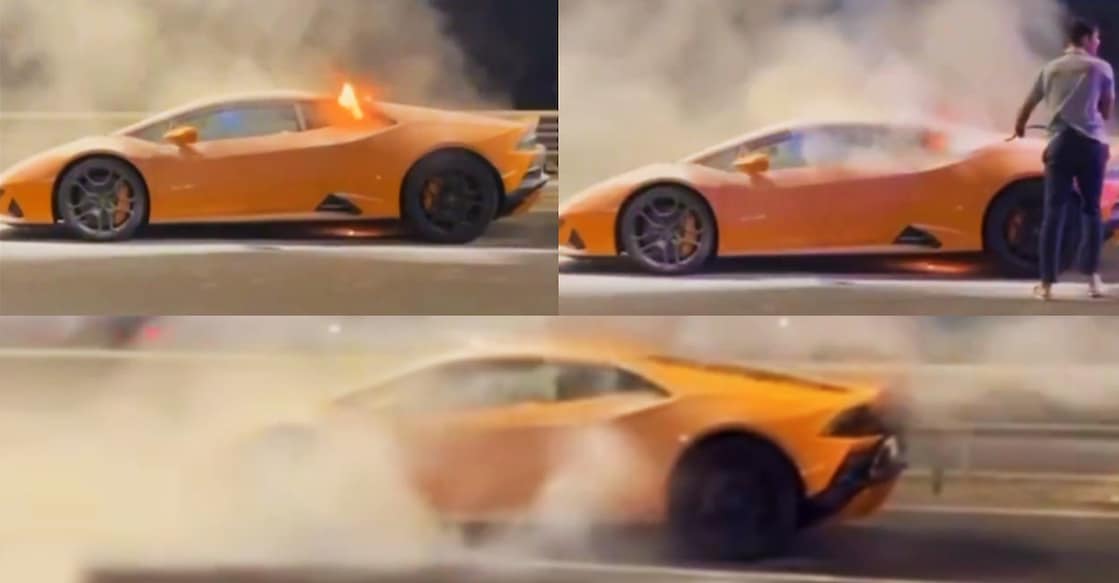 lamboghini-on-fire Image Source: Gautam Singhania | X
