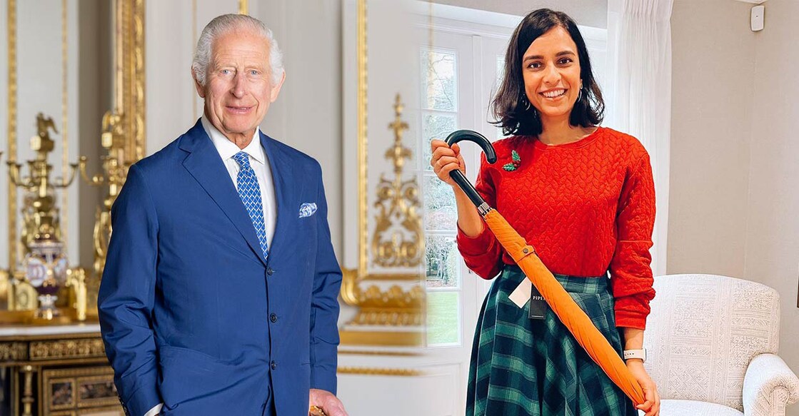 kasaragod-to-buckingham-palace-meet-malayali-woman-muna-shamsuddin-assisting-king-charles 1. ചാൾസ് രാജാവ്. Image Credit: X/RoyalFamily. 2. മുന ഷംസുദീൻ. Image Credit: X/muna.shamsuddin.