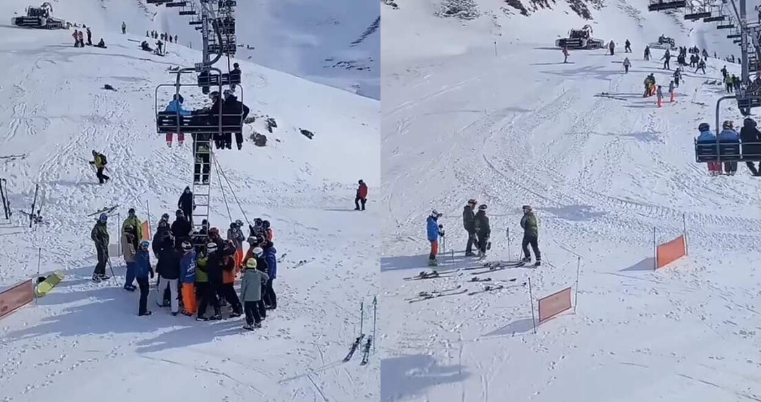 സ്പെയിനിലെ അരാഗൺ വാലിയിലുള്ള ആസ്റ്റൺ സ്കീ റിസോർട്ടിൽ ചെയർലിഫ്റ്റ് അപകടത്തിൽപ്പെട്ടവരെ രക്ഷിക്കാനുള്ള ശ്രമങ്ങൾ.Image Credit:X/PASJOAQUIN