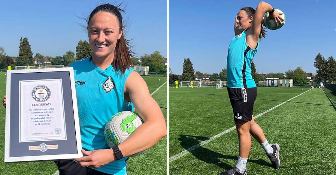international-footballer-megan-campbell-launches-worlds-longest-throw-in മെഗാൻ കാംപ്ബെൽ. Image Credit: Guiness World Record‘s Official Website