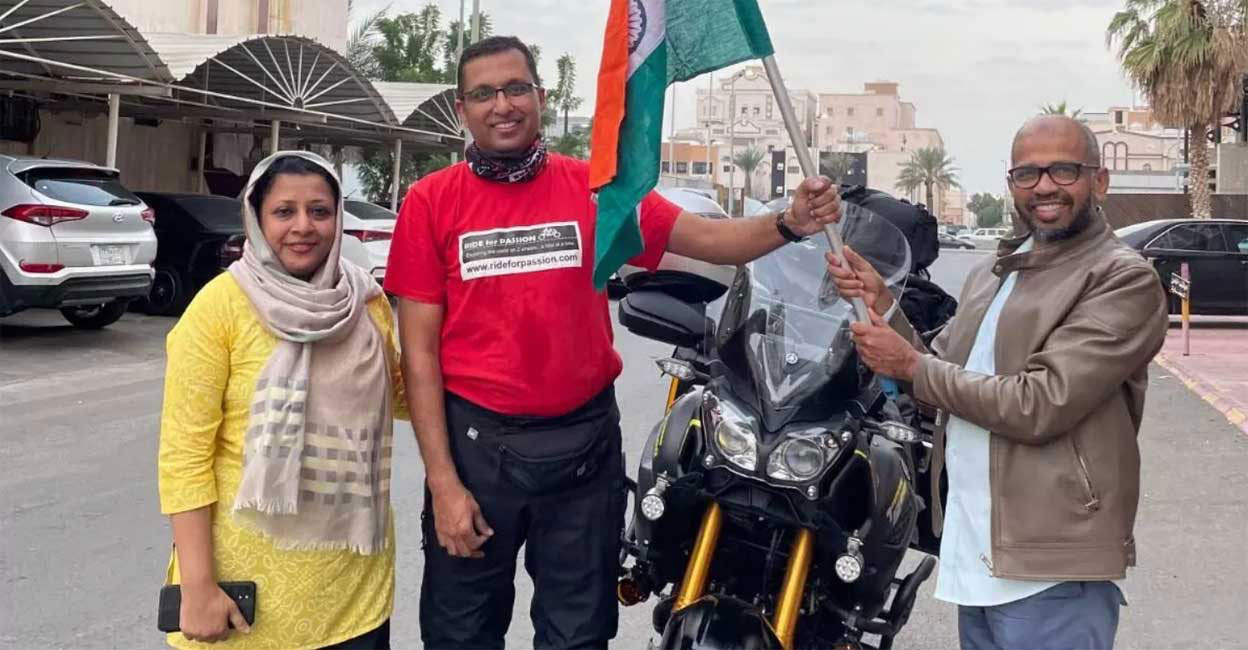 A Malayali couple to travel around Arab countries by bike from Saudi