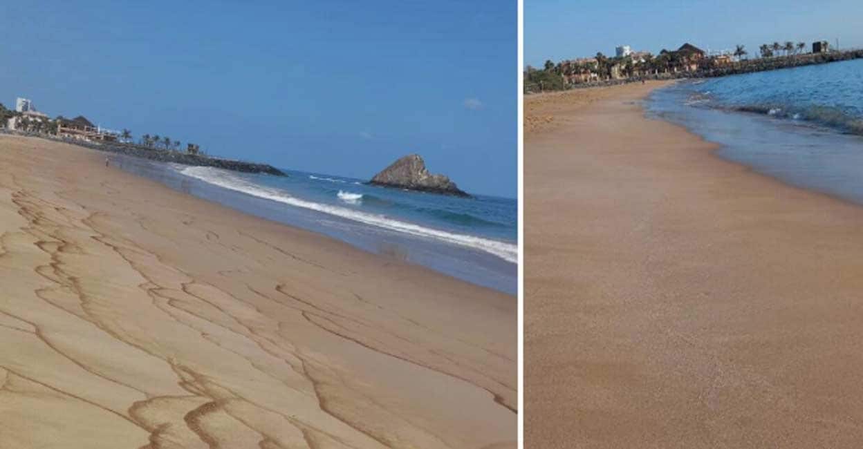 ഫുജൈറയിലെ സ്നൂപ്പി ദ്വീപിന് സമീപമുള്ള കടൽത്തീരത്ത് എണ്ണച്ചോർച്ച oil