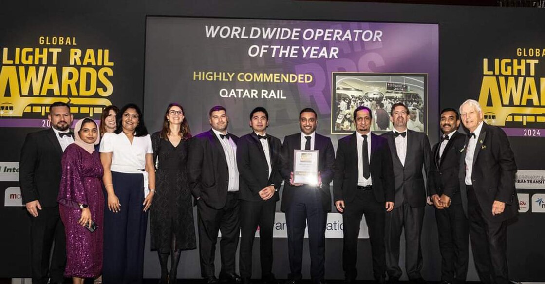 qatar-rail-wins-highly-commended-award-under-worldwide-operator-of-the-year-category-at-2024-global-light-rail-awards Image Credit: Qatar Rail.