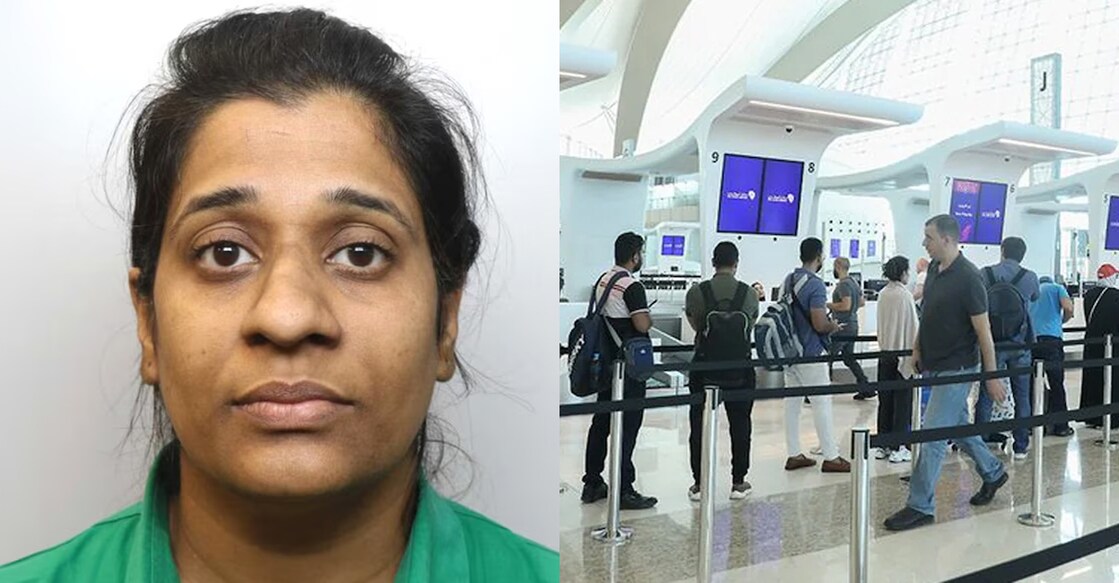 1. സീന ചാക്കോ. Image Credit: Cheshire Police. 2. Image Credit: Abu Dhabi International Airport Terminal.