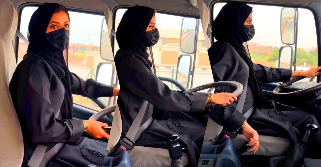 meet-uae-youngest-truck-driver-fousia-zahoor-from-india-viral-woman-drives-22-wheeler-trucks ഫൗസിയ സഹൂർ. Image Credits: Instagram/fz_vlogger