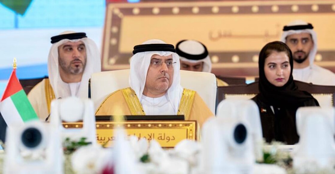 gcc-labour-ministers-meet ഖത്തറിൽ നടന്ന ഗൾഫ് സഹകരണ കൗൺസിൽ (ജിസിസി) തൊഴിൽ മന്ത്രിമാരുടെ യോഗത്തിൽ യുഎഇ മാനവ വിഭവശേഷി– സ്വദേശിവത്കരണ മന്ത്രി ഡോ. അബ്ദുൽ റഹ്മാൻ അൽ അവാർ. ക്രെഡിറ്റ്: വാം
