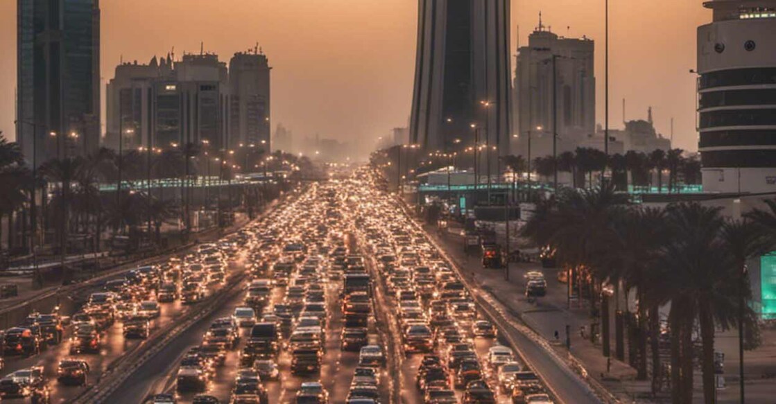 kuwait-traffic Photo Credit: Representative image created using AI Image Generator