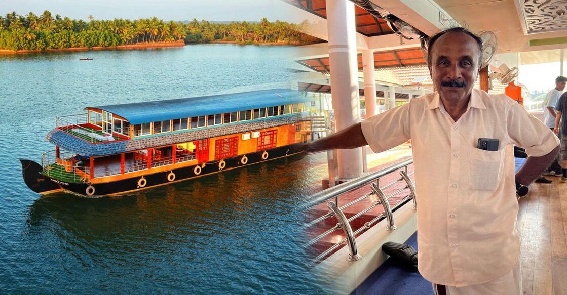 ആറിൽ നാരായണൻ അറേബ്യൻ പാലസ് ഹൗസ് ബോട്ടിൽ. ചിത്രം: മനോരമ