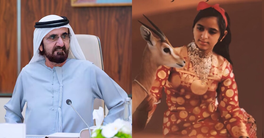 1. Sheikh Mohammed bin Rashid Al Maktoum. Image Credit: WAM. 2. Sheikha Hind bint Maktoum. Screengrab. Image Credit: Instagram/ hhshkmohd.