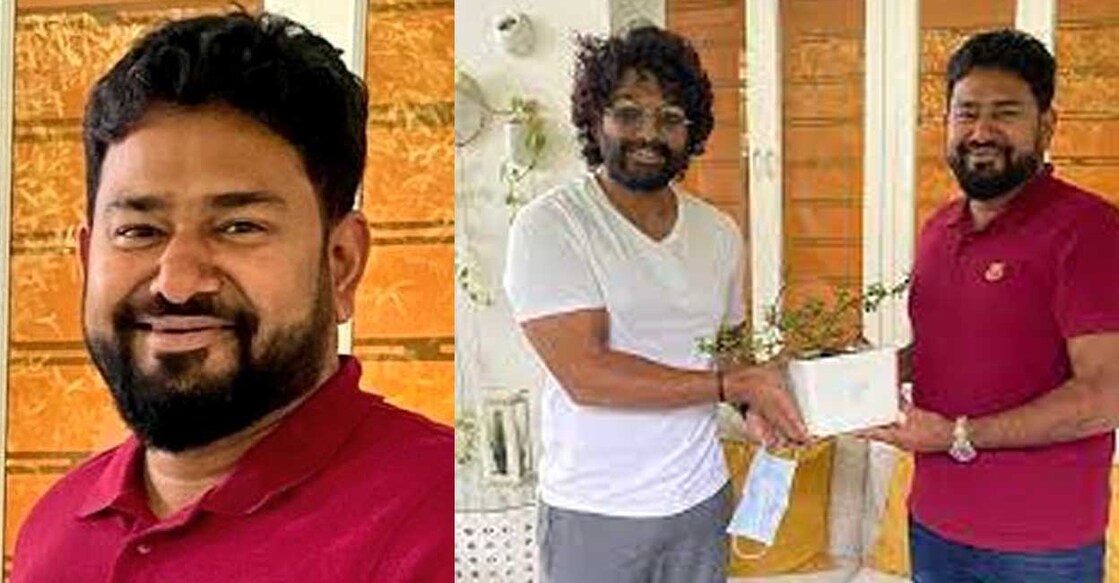 1) കേദാർ സെലഗാം ഷെട്ടി. 2) കേദാർ സെലഗാം ഷെട്ടി അല്ലു അർജുനോടൊപ്പം. ചിത്രം : സ്പെഷൽ അറേഞ്ച്മെന്‍റ്