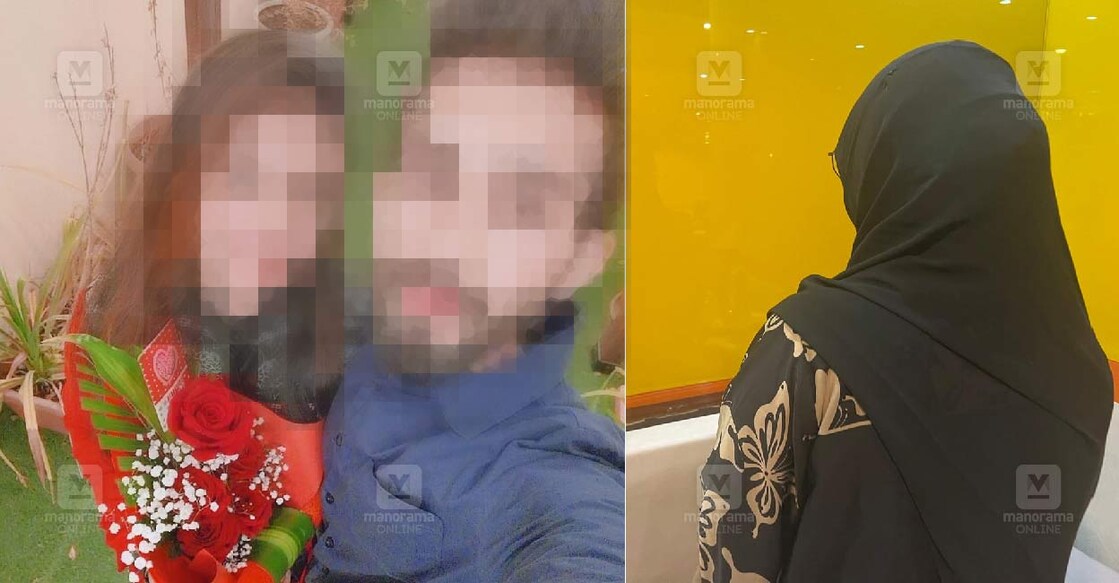 complaint-against-malayali-youth-alleging-sexual-abuse-with-promise-of-marriage യുവതിയും യുവാവും പ്രണയകാലത്ത്. 2. യുവതി ദുബായിൽ. ചിത്രം: മനോരമ