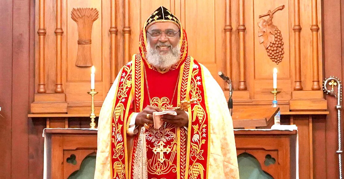  റവ. ഡോ. ഗ്രീഗോറിയോസ് മാർ സ്തേഫാനോസ് ഫാങ്കറൈ മാർത്തോമ്മാ ഇടവകയിൽ  വിശുദ്ധ കുർബാന ശുശ്രൂഷ അർപ്പിക്കുന്നു (ഫയൽ ചിത്രം–സ്പെഷൽ അറേഞ്ച്മെന്റ് )