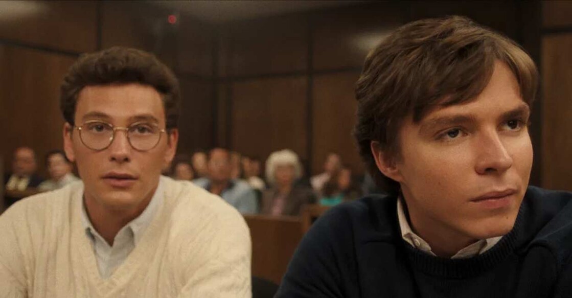 Cooper Koch as Erik Menendez (left) and Nicholas Chavez as Lyle Menendez in episode 8 of Monsters: The Lyle And Erik Menendez Story.‎/Netflix