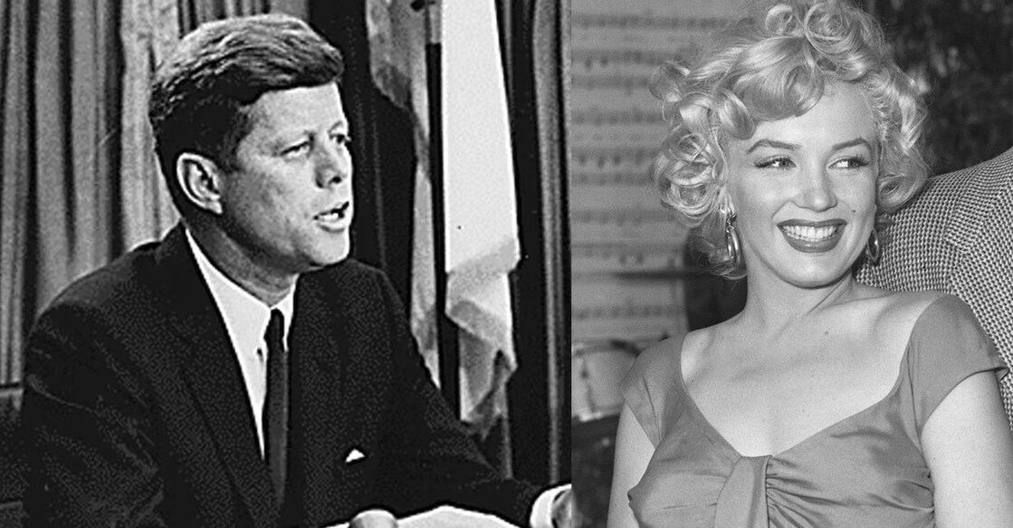 1. ജോൺ എഫ്. കെന്നഡി Image Credit: JOHN F. KENNEDY LIBRARY FOUNDATION / AFP, 2. മെർലിൻ മൺറോ. Image Credit: Image Credit: Instagram/marilynmonroe