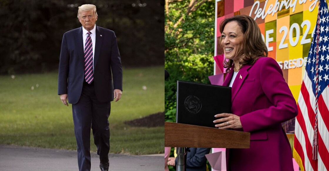 harris-trump-neck-and-neck-in-4-critical-swing-states-survey 1)ഡോണൾഡ് ട്രംപ്.Image Credit:X/IvankaNews_ 2) കമല ഹാരിസ് Image Credit:X/VP