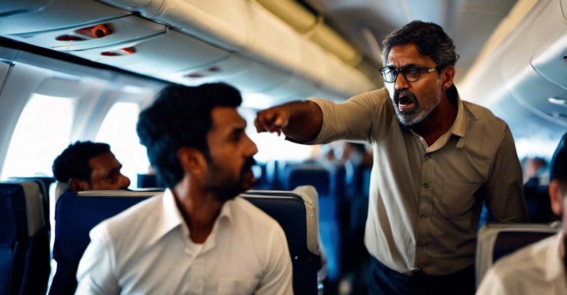 an-altercation-occurred-between-a-malayali-and-a-foreigner-on-an-indigo-flight Photo Credit: Representative Image Created using AI Image Generator