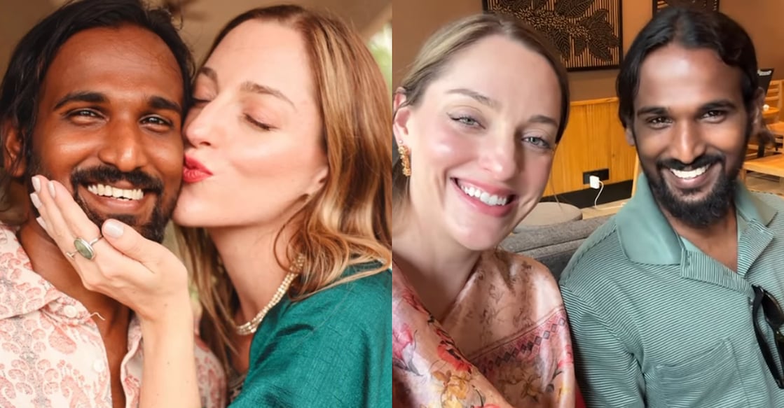 us-woman-flies-to-india-after-falling-in-love-with-indian-man-video-viral ജാക്ലിൻ ഫോറെറോയും ചന്ദനും. Image Credit: Instagram/jaclyn.forero