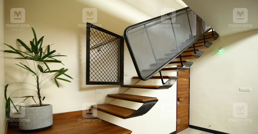 fluid-house-kottayam-stair fluid-house-kottayam-stair