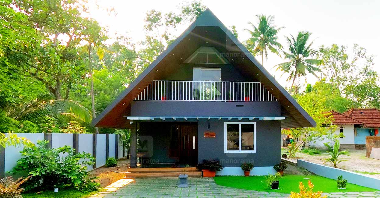 “A Frame House Construction by Civil Engineer Gautham in Travancore: Cost-Effective and Sustainable Design”