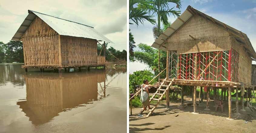 Assam-floods-bamboo-house Assam-floods-bamboo-house