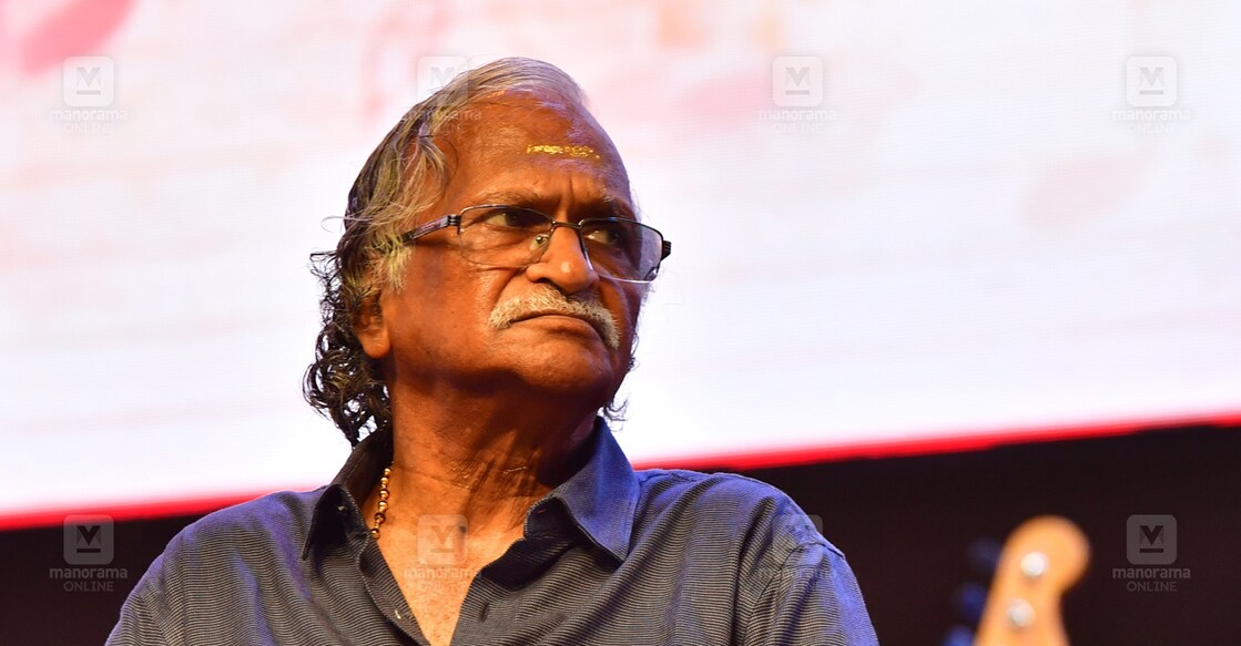 Sreekumaran-Thampi-sm Sreekumaran Thampi. lyricist,music director, director, producer, and screenwriter in Malayalam cinema. He also writes poetry and is a recipient of the Vallathol Award and Vayalar Award. .Trivandrum 2023 : Photo by : J Suresh