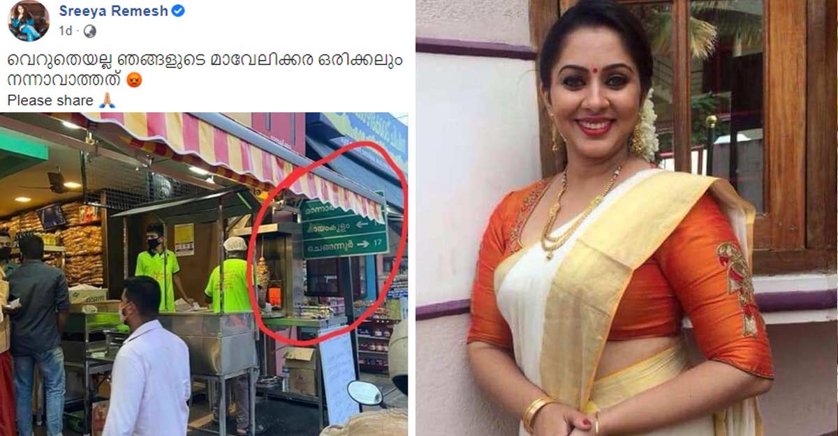 ‘വെറുതെയല്ല മാവേലിക്കര ഒരിക്കലും നന്നാവാത്തത്’; നടി ശ്രീയ രമേശിന്റെ ...