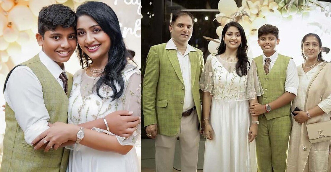 navya-nair-birthday നവ്യ നായരും കുടുംബവും മകന്റെ പിറന്നാൾ ആഘോഷത്തിനിടെ