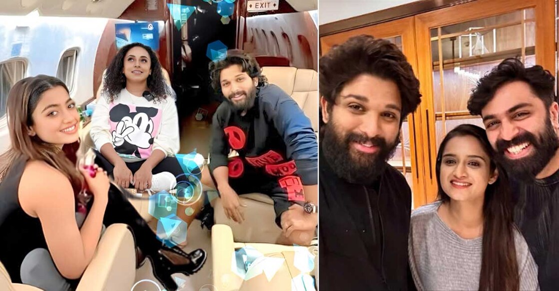 പേളി മാണി ഇൻസ്റ്റഗ്രാമിൽ പങ്കുവച്ച ചിത്രം, അല്ലു അർജുനൊപ്പം ഗോവിന്ദ് പത്മസൂര്യയും ഭാര്യ ഗോപികയും