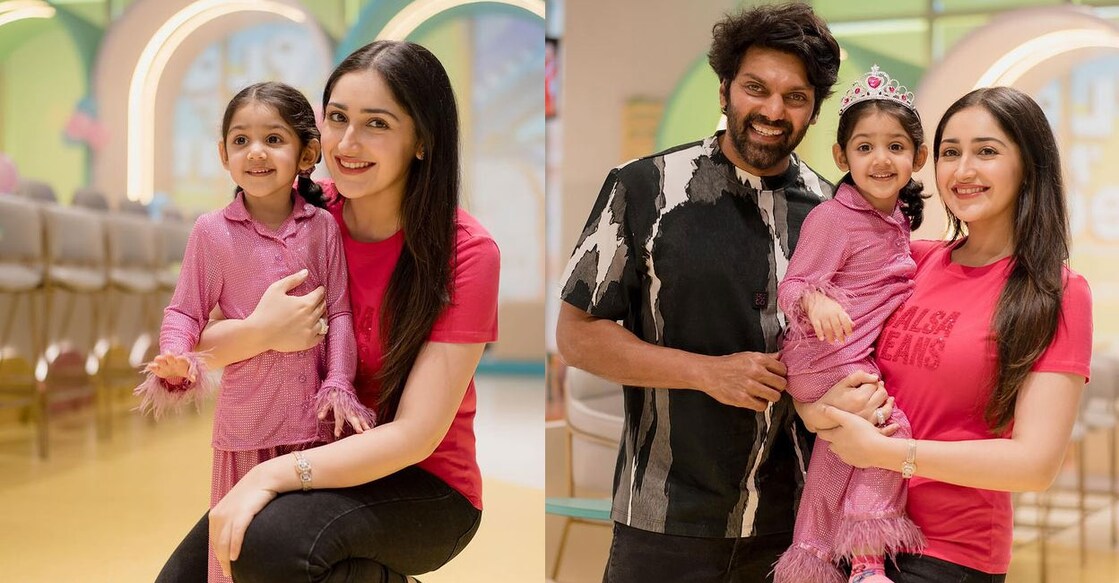ആര്യയും സയേഷയും മകൾക്കൊപ്പം