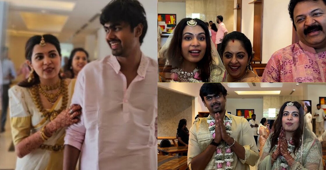 diya-krishna-ashwin ദിയ കൃഷ്ണയും അശ്വിനും കൃഷ്ണകുമാറിനും സിന്ധു കൃഷ്ണയ്ക്കുമൊപ്പം