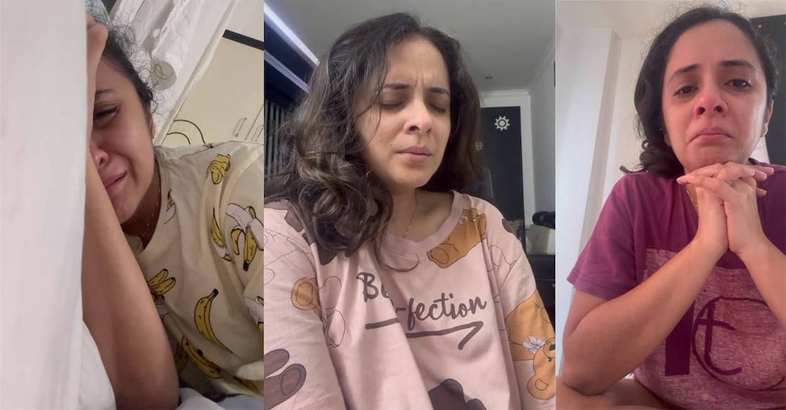 anju-joseph-crying അഞ്ജു ജോസഫ് ഇൻസ്റ്റഗ്രാമിൽ പങ്കുവച്ച വിഡിയോയിൽ നിന്ന്.