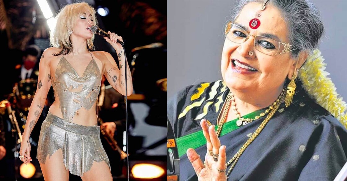 usha-myley മൈലി സൈറസ്, ഉഷ ഉതുപ്പ് Image Credit: Instagram/MileyCyrus, UshaUthup