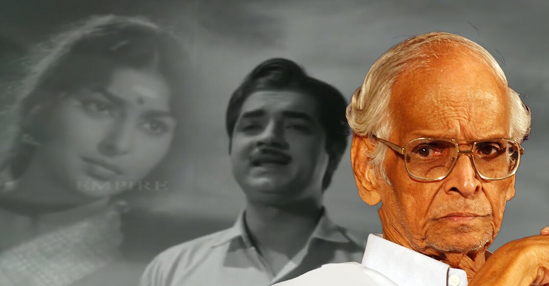 ‘കരയുന്നോ പുഴ ചിരിക്കുന്നോ....’ ഗാനരംഗത്തിൽ നിന്ന്, പി.ഭാസ്കരൻ (മനോരമ)
