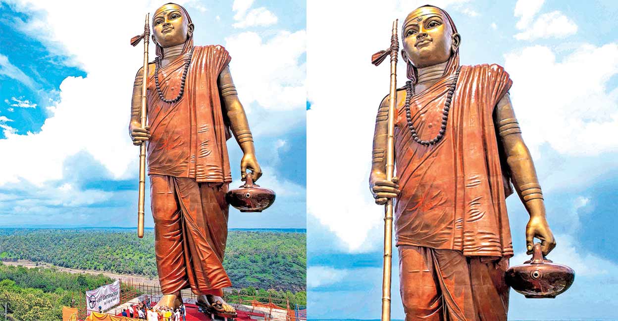 108 അടി ഉയരത്തിൽ ശങ്കരാചാര്യ പ്രതിമ 108 feet tall Sankaracharya