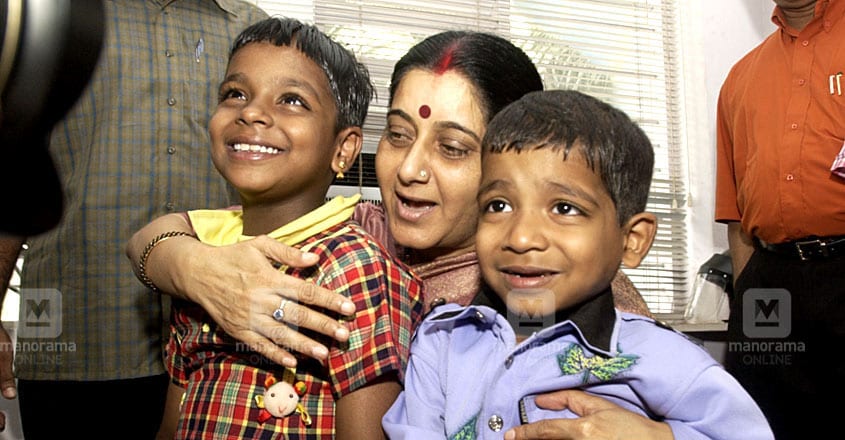 Benson & Bency with Sushama Swaraj Benson & Bency with Sushama Swaraj