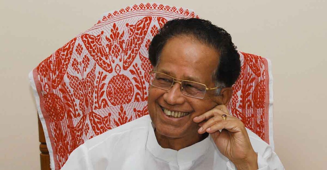 INDIA-POLITICS-VOTE-ASSAM Chief Minister of Assam, Tarun Gogoi smiles as he sits in his official residence after the Congress party victory in the Assam State Assembly elections 2011 leading to a third straight term, in Guwahati on May 13, 2011. The state polls are seen as a mini-referendum on the popularity of 78-year-old Indian prime Minister Manmohan Singh and his government, which has been paralysed by corruption and mismanagement scandals for much of the past year. AFP PHOTO/ BIJU BORO