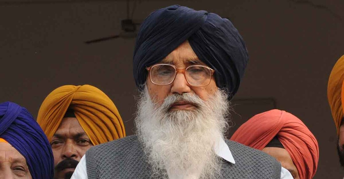prakash-singh-badal പ്രകാശ് സിങ് ബാദൽ (Photo by NARINDER NANU / AFP)