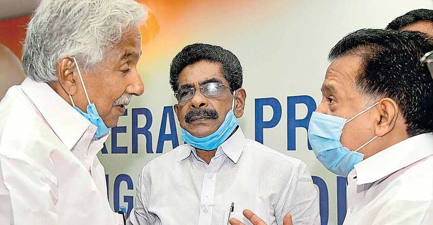 Oommen Chandy, Mullappally Ramachandran, Ramesh Chennithala Oommen Chandy, Mullappally Ramachandran, Ramesh Chennithala