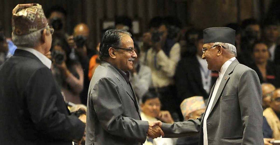 Pushpa Kamal Dahal Prachanda, KP Oli Sharma Pushpa Kamal Dahal Prachanda, KP Oli Sharma