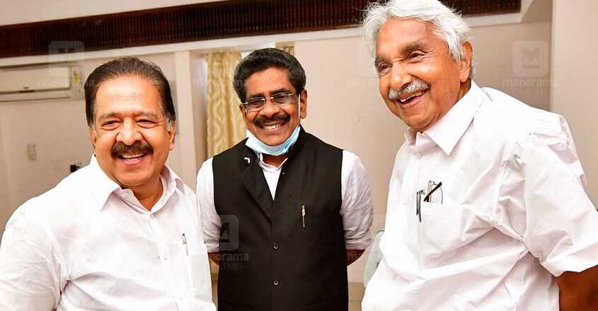 Ramesh Chennithala, Mullappally Ramachandran, Oommen Chandy Ramesh Chennithala, Mullappally Ramachandran, Oommen Chandy