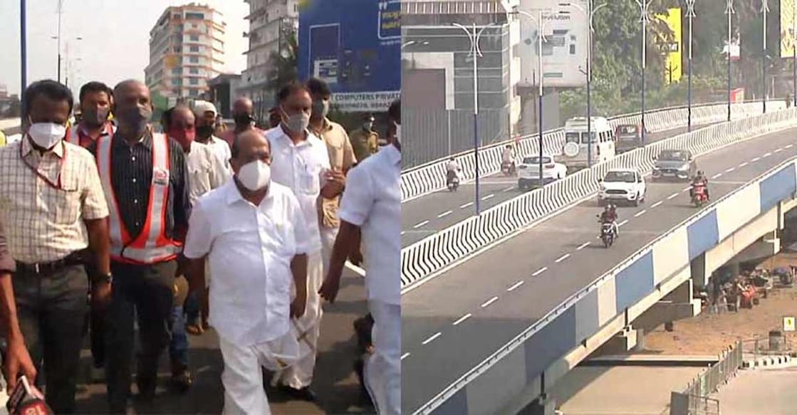 g-sudhakaran-palarivattom-flyover മന്ത്രി ജി.സുധാകരന് പാലാരിവട്ടം പാലം സന്ദര്ശിക്കുന്നു.