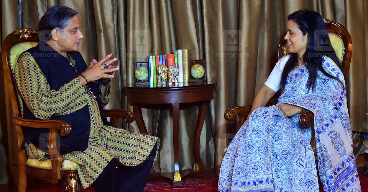 Honourable MP Mahua Moitra with MP from Kerala Dr. Shashi Tharoor of  #indiannationalcongress #mahuamoitra #india #indiavsnda…
