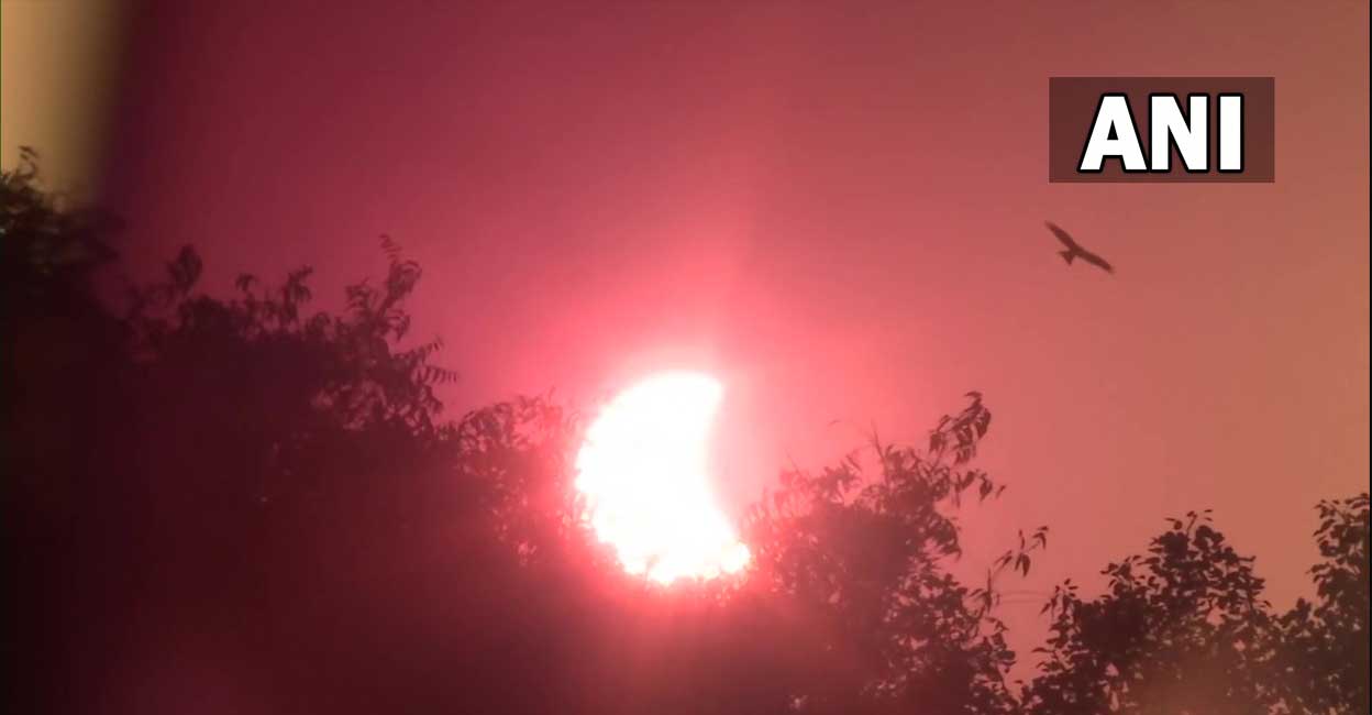 Solar Eclipse | Chandigarh | (Photo - Twitter/@ANI)