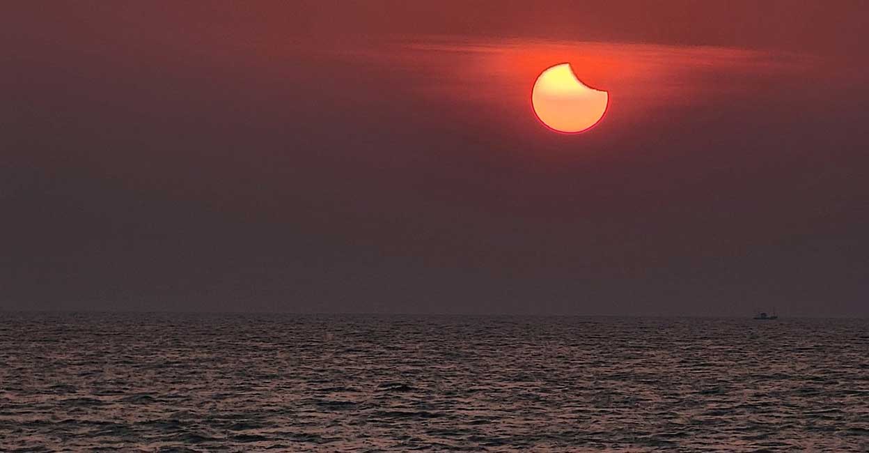 Solar Eclipse | Goa | (Photo - Twitter/@gareebscientist)