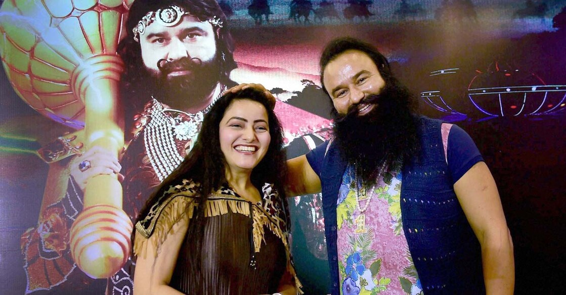 Honeypreet Insan is seen with Gurmeet Ram Rahim Singh