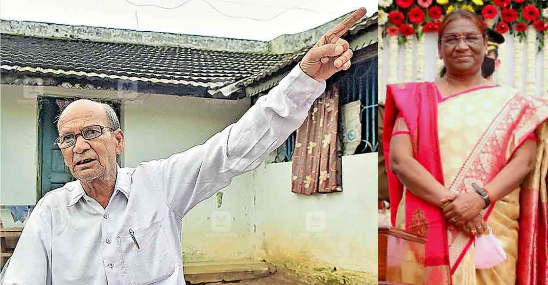 draupadi-murmu-and-her-teacher-5 (1) ദ്രൗപദി മുർമുവിനെ പഠിപ്പിച്ച അധ്യാപകൻ വസന്ത് കുമാർ ഗിരി. ചിത്രം: രാഹുൽ ആർ.പട്ടം ∙ മനോരമ (2) ദ്രൗപദി മുർമു