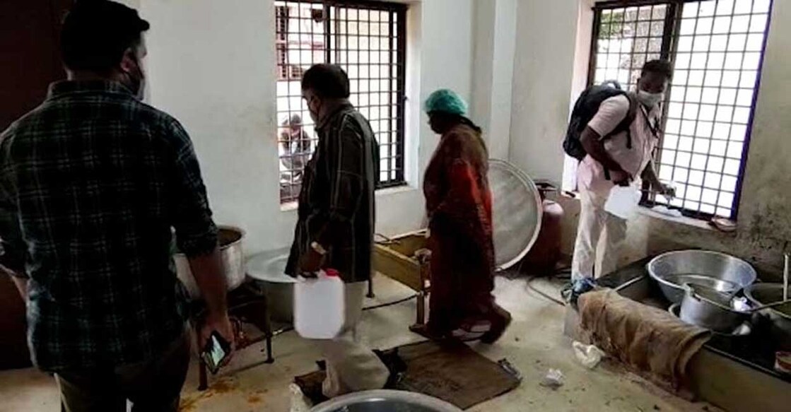 Neyyattinkara School Raid ഭക്ഷ്യസുരക്ഷാ വിഭാഗം നടത്തിയ പരിശോധനയിൽനിന്ന് (ടിവി ദൃശ്യം)